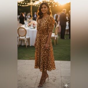 Kate Spade Leopard Print Midi Dress
